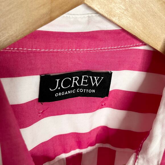 J. Crew Garcon Long Sleeve Button Up Shirt Womens Pink White Stripe Cotton - Picture 6 of 10